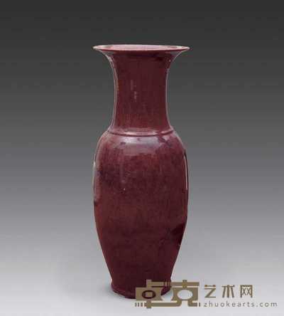 清代乾隆 窑变红釉瓶 高86.5cm